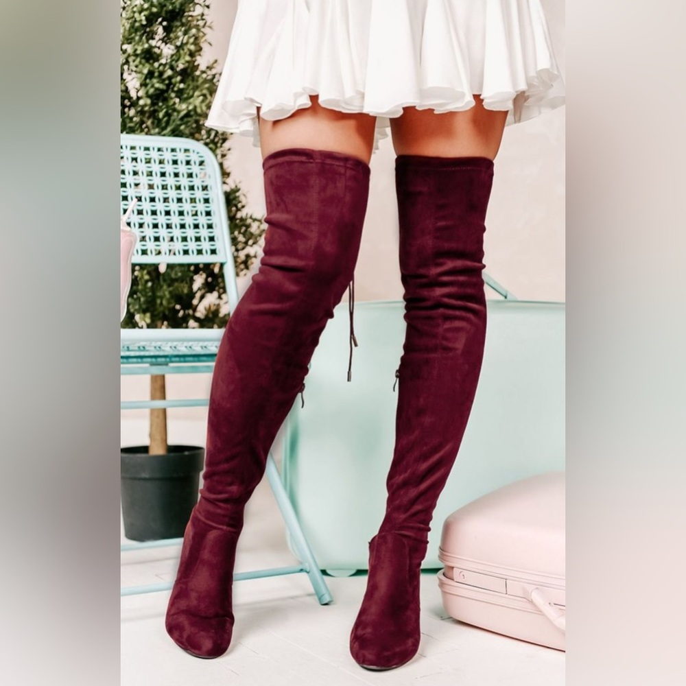 ALDO Fraresa Thigh High Boots, Bordeaux/Burgundy